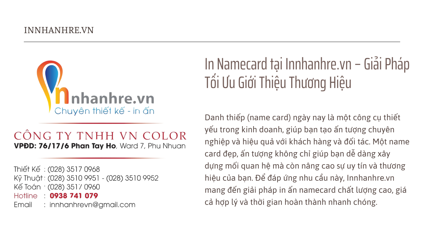 In namecard tại innhanhre.vn